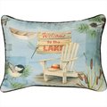 Manual Woodworkers & Weavers Manual Woodworkers and Weavers SHWTTL Welcome To The Lake Printed Pillow 100 Percentage Cotton 13 X 18 in. SHWTTL